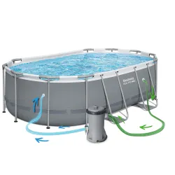 Stahlrahmen-Pool 427 x 250 x 100 cm 18in1 Bestway 56620, Entspannung im Garten