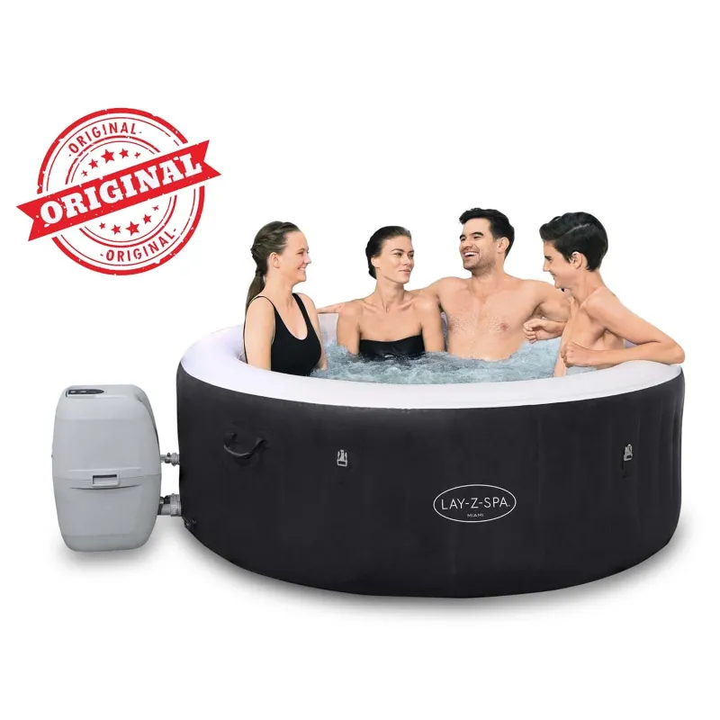 Robuster Aufblasbarer Whirlpool Lay-Z Miami für vier Personen, komfortabel und langlebig