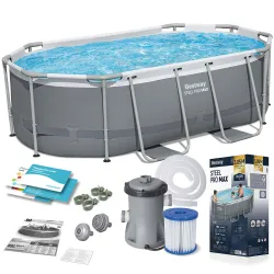 Garten-Stahlrahmen-Pool 305 x 200 x 84 cm 10-in-1 Bestway 5614A