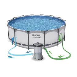 Entspannender Garten-Stahlrahmen-Pool 427 x 122 cm für Freizeit