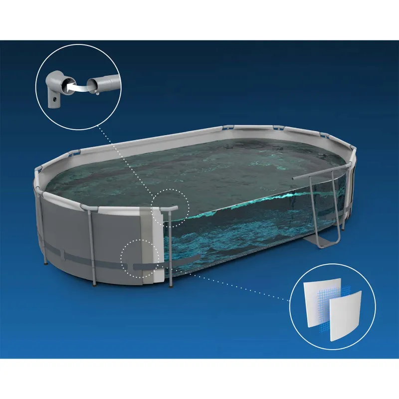 Stahlrahmen Pool 549 x 274 x 122 cm 12in1, langlebiges Material für den Garten