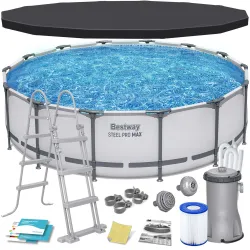 Garten-Stahlrahmen-Pool 427 x 107 cm 11in1, stabilny i odporny na uszkodzenia