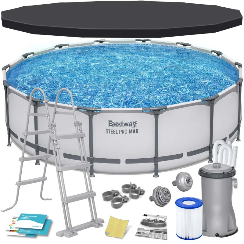Garten-Stahlrahmen-Pool 427 x 107 cm 11in1, stabilny i odporny na uszkodzenia