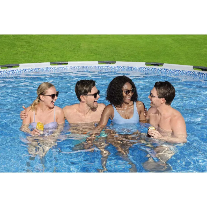 Robuster Stahlrahmenpool 427 x 107 cm, einfach aufzubauen, hochwertiges Material