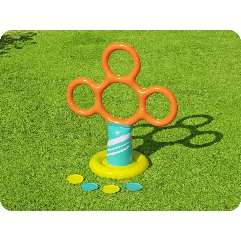 Bestway Frisbee-Ständer mit Reifen für Kinder, ideal für Gartenaktivitäten