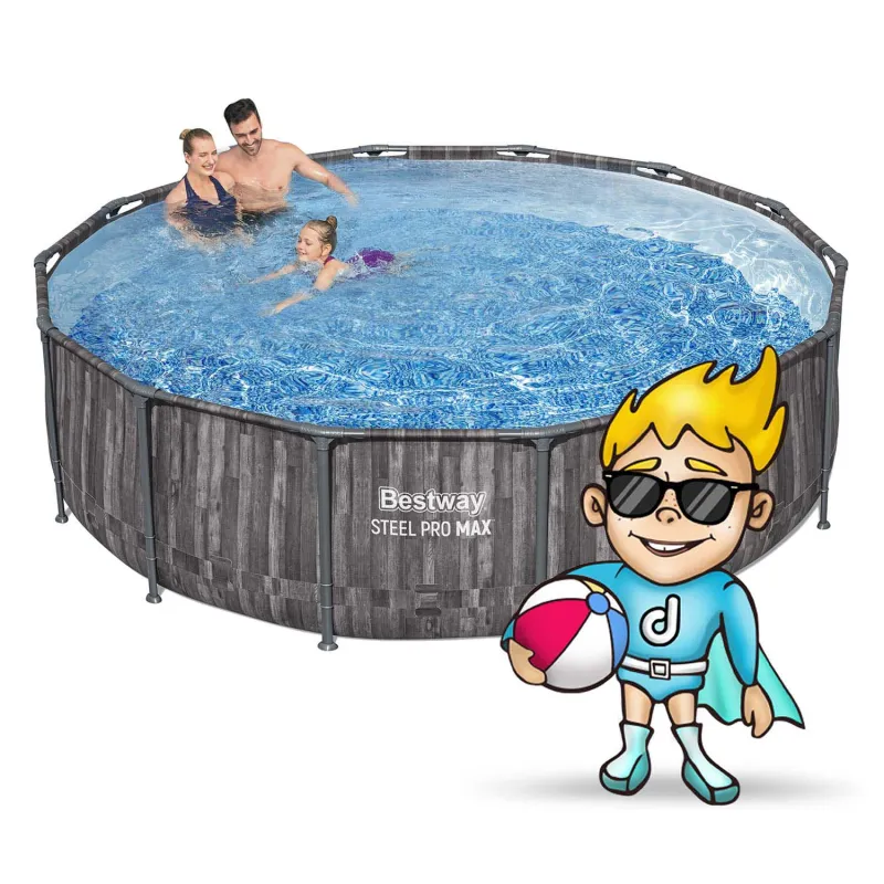 Blauer Garten-Rahmenpool 427 x 107 cm Bestway 5614Z für den Sommer
