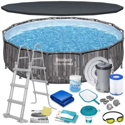 Bestway 5614Z Stahlrahmenbecken 427 x 107 cm, ideal für den Garten