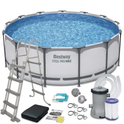 Stahlrahmen-Gartenpool 396 x 122 cm, ideal für den Garten, robust und geräumig