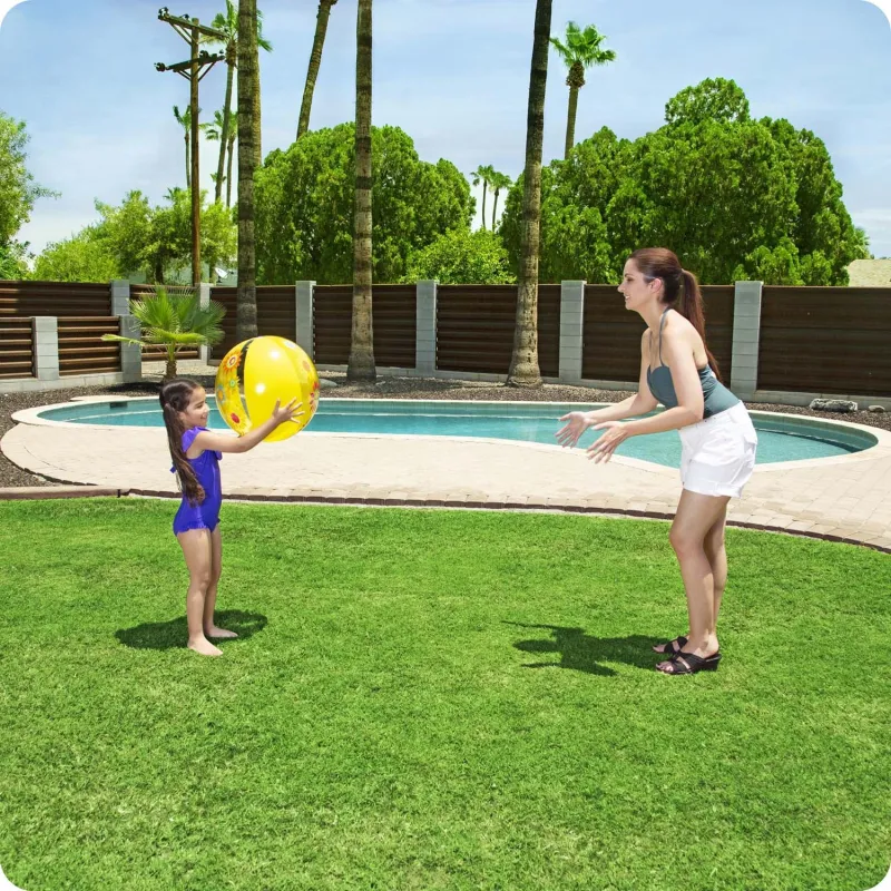 Stilvolle gelbe Strandball 51 cm Bestway 31036, ideal für Gartenaktivitäten