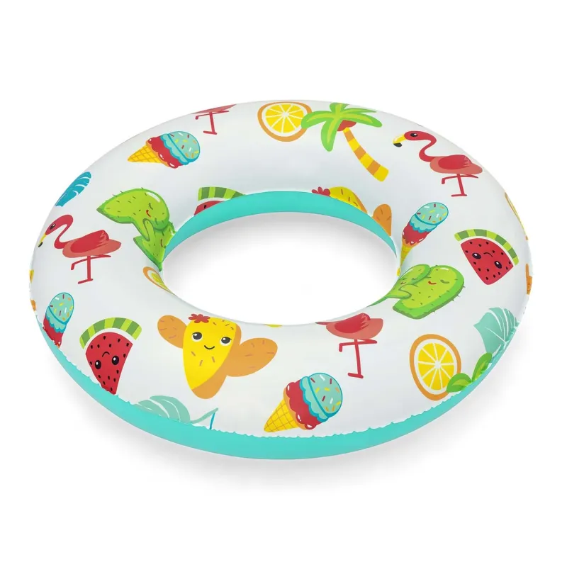 Bunter Schwimmring Kaktus 61 cm, ideal für den Strand