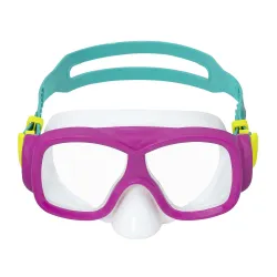 Bequeme Schwimmmaske in rosa-türkis, ideal für den Urlaub