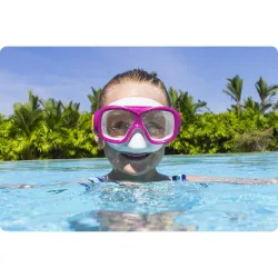 Schwimmmaske, rosa-türkise, ideal für Kinder am Strand