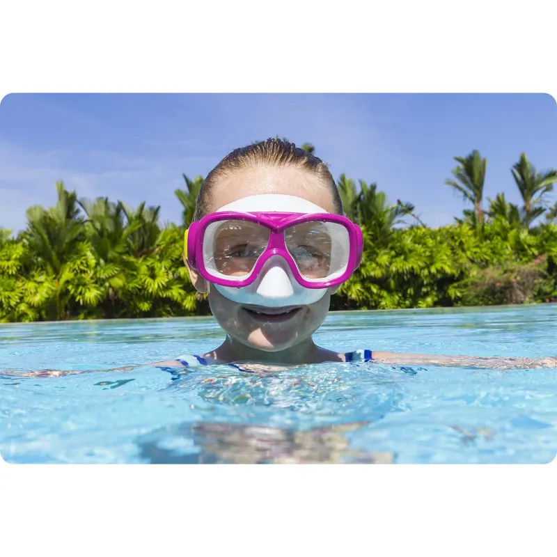 Schwimmmaske, rosa-türkise, ideal für Kinder am Strand