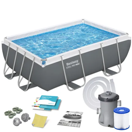 Garten-Stahlrahmenpool 282 x 196 x 84 cm 10-in-1 Bestway 56629N