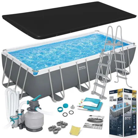 Bestway 56466N Garten-Stahlrahmenbecken 549 x 274 x 122 cm, langlebige Bauweise