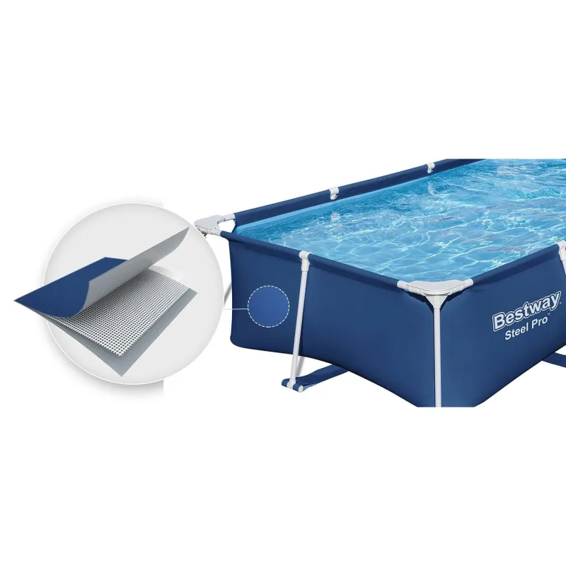 Blaues Garten-Stahlrahmenbecken 259x170x61 cm für den Sommer Bestway 56403N