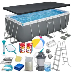 Garten-Stahlrahmen-Pool 412x201x122cm 17in1 Bestway 56457N