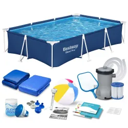 Garten-Stahlrahmen-Pool 300 x 201 x 66 cm 16in1 Bestway 56404N