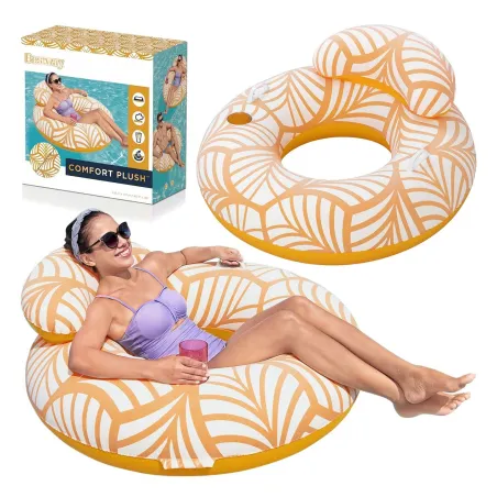 Bestway 43643 Schwimmring mit Rückenlehne, bequemes und farbenfrohes Schwimmring