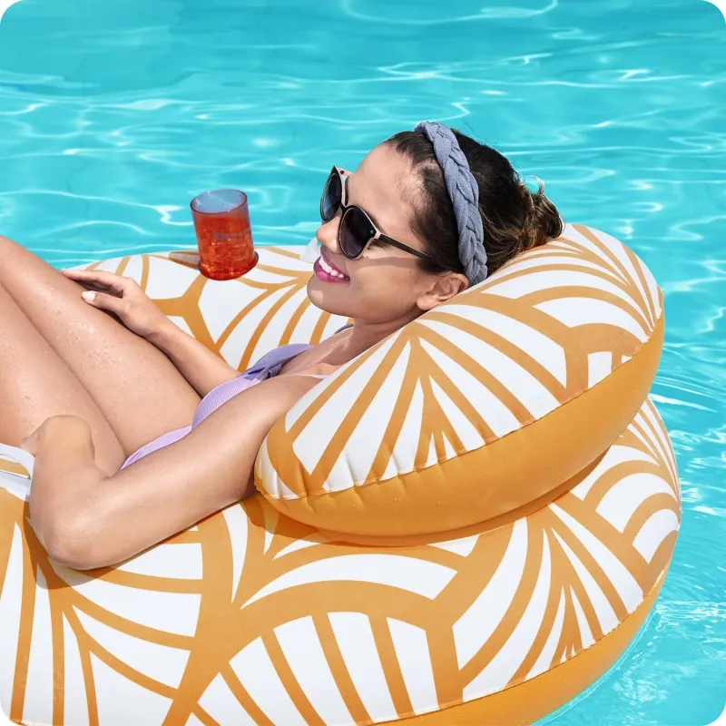 Bestway 43643 Schwimmring mit Rückenlehne, ideal zum Entspannen im Wasser