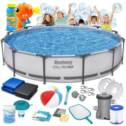 Stahlrahmen Pool 366 x 76 cm, ideal für den Garten, 16in1 Bestway 56416