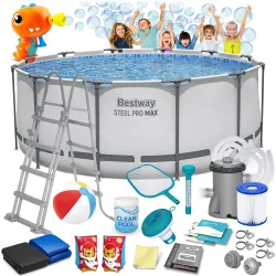 Garten Stahlrahmen Pool 366 x 122 cm 18in1 Bestway 56420 + Seifenblasenmaschine GRATIS