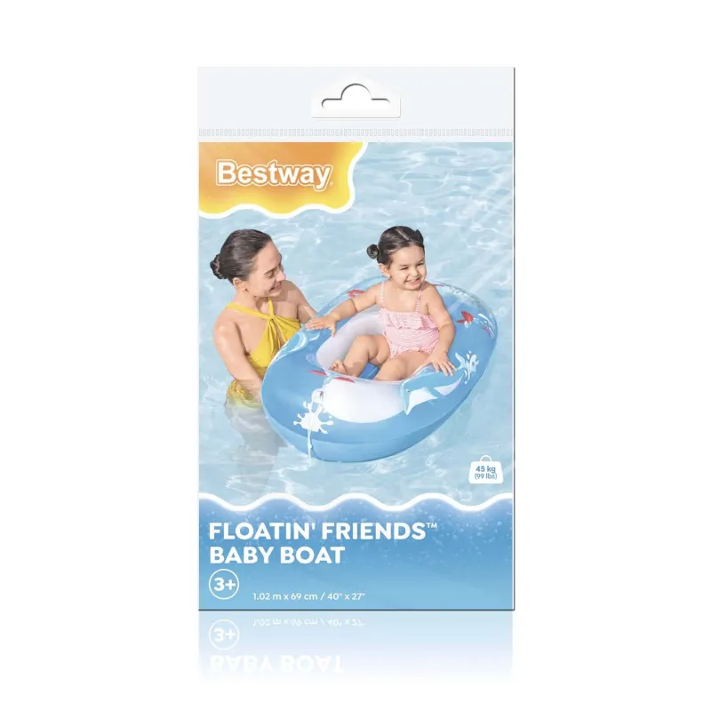 Delphin Strandmatratze 102 x 69 cm, bequemer Schwimmstoff Bestway 34037