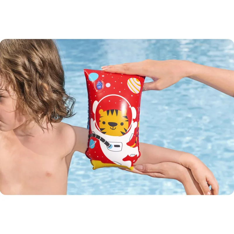 Bunte Schwimmflügel für Kinder mit Tiger-Motiv
