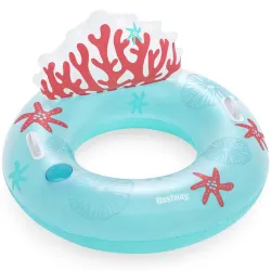 Coral Bliss Bestway 43730 Schwimmring mit Rückenlehne 107 x 113 cm