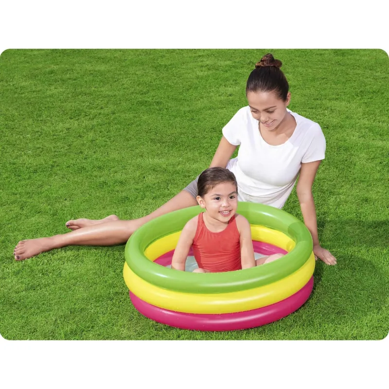 Bunter aufblasbarer Pool 70 x 24 cm, Spaß für Kinder im Garten
