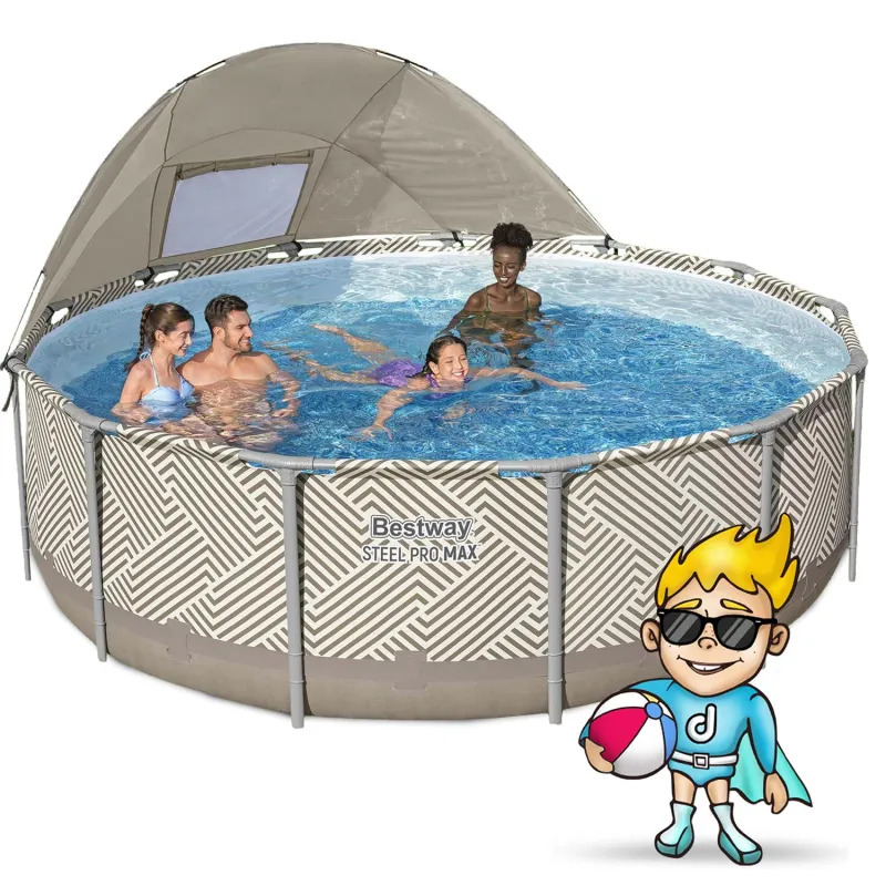 Garten Stahlrahmen Pool 396 x 107 cm 11in1, ideal für sommerlichen Spaß im Freien
