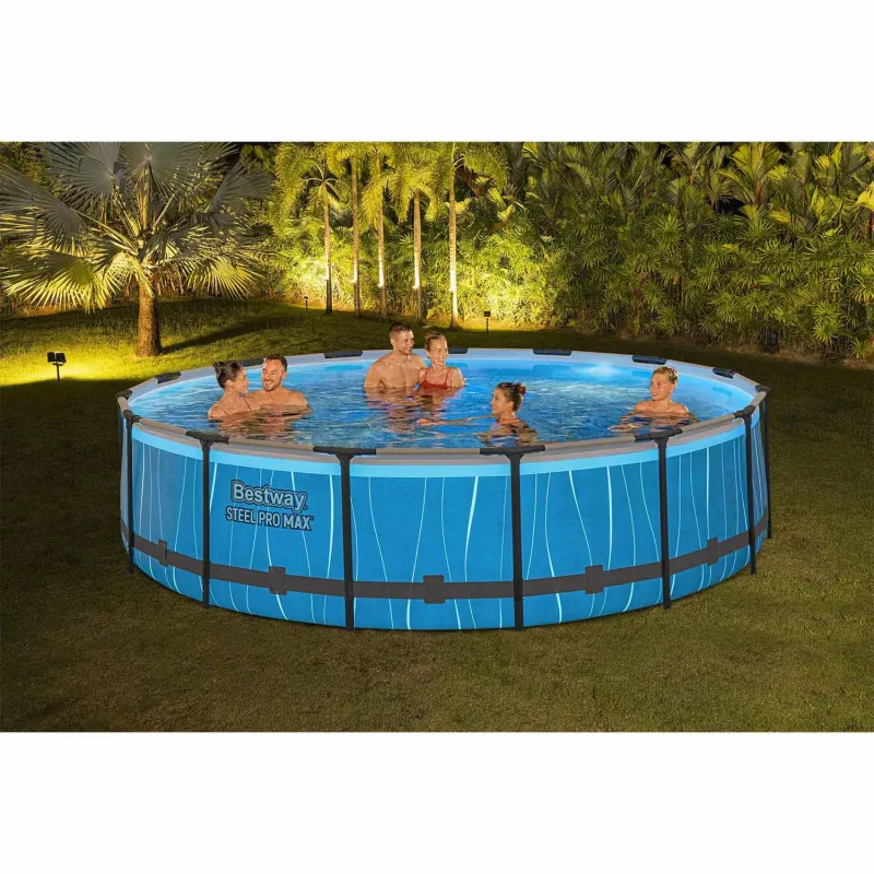 Blauer Garten-Stahlrahmenpool, ideal zum Entspannen im Freien
