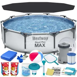 Bestway 56408 Stahlrahmen-Pool 305 x 76 cm 17-in-1, robustes Material für den Garten