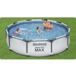 Bestway 56408 Stahlrahmen-Pool 305 x 76 cm 17-in-1, ideal für Sommeraktivitäten im Garten
