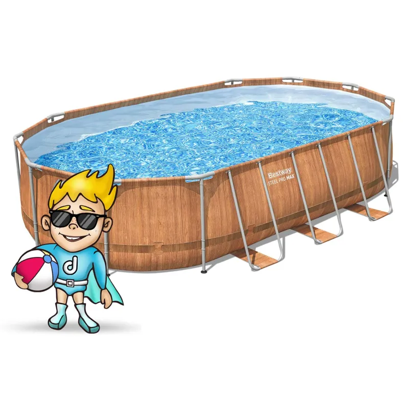 Blauer Garten-Stahlrahmen-Pool 610 x 366 x 122 cm, ideal für den Sommer, 13in1 Bestway 56719N