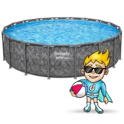 Eleganter Stahlrahmen-Pool 549 x 132 cm für den Garten