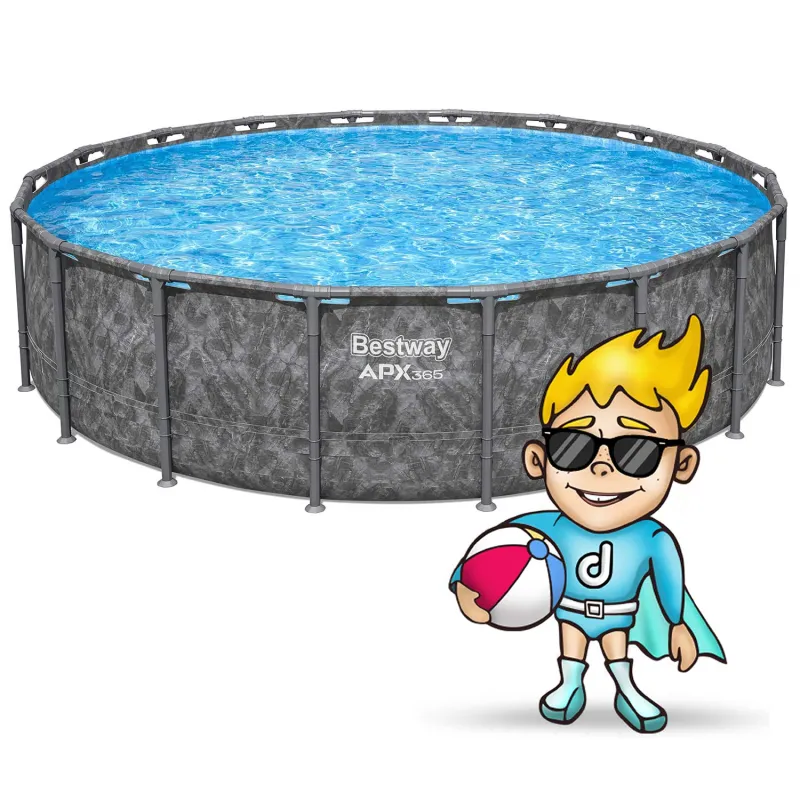 Eleganter Stahlrahmen-Pool 549 x 132 cm für den Garten