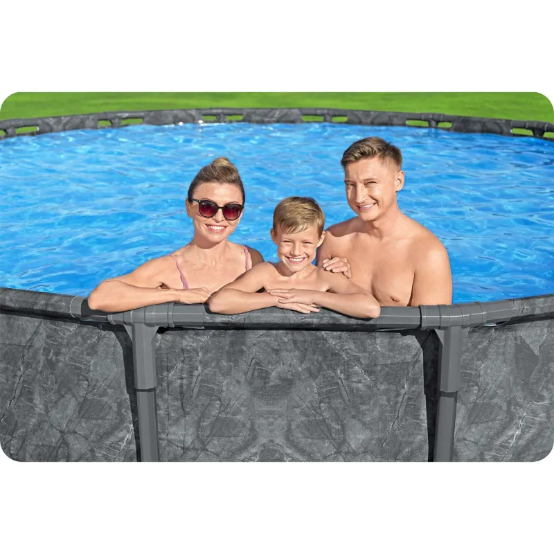Familienfreundlicher Stahlrahmen-Pool 549 x 132 cm für den Sommer