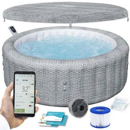 Aufblasbare Lay-Z Bali Grey SPA für 6 Personen, komfortables und entspannendes aufblasbares SPA