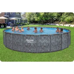 Großer Garten-Stahlrahmen-Pool 610x132 cm, ideal für Sommeraktivitäten