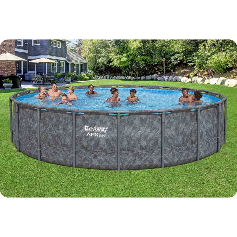 Großer Garten-Stahlrahmen-Pool 610x132 cm, ideal für Sommeraktivitäten