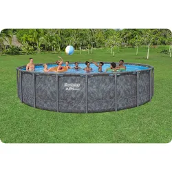 Familienfreundlicher Garten-Stahlrahmen-Pool 610x132 cm für Spaß im Freien