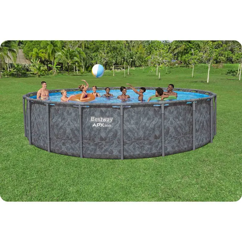 Familienfreundlicher Garten-Stahlrahmen-Pool 610x132 cm für Spaß im Freien