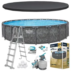 Bestway 561JZ Stahlrahmen-Pool 671 x 132 cm, ideal für den Garten