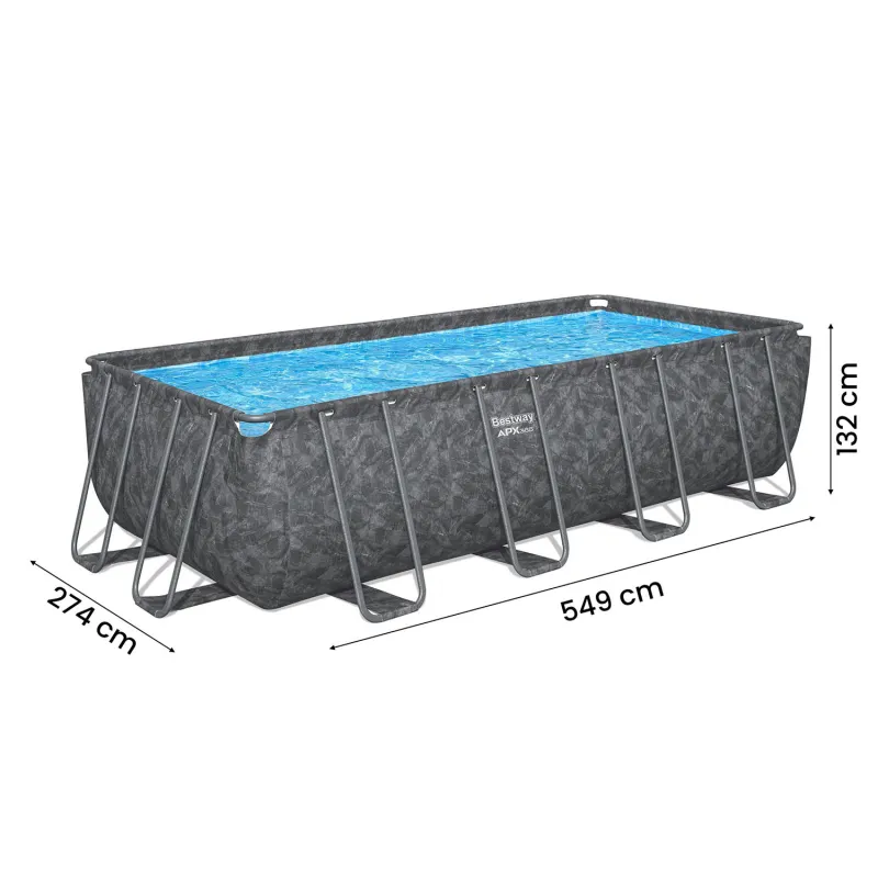 Bestway 561KA Stahlrahmen-Pool 549 x 274 x 132 cm, ideal für die ganze Familie