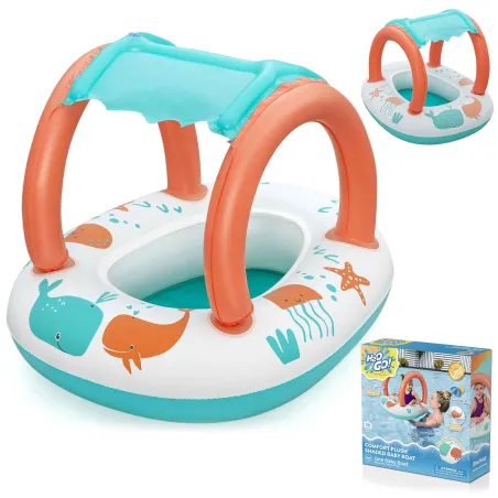 Aufblasbarer Ponton für Kinder mit Sonnendach, ideal für Wasserspaß
