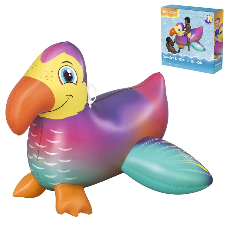 Aufblasbare Schwimm-Luftmatratze Tukan 141cm für Kinder, bunt, ideales Wasserspielzeug