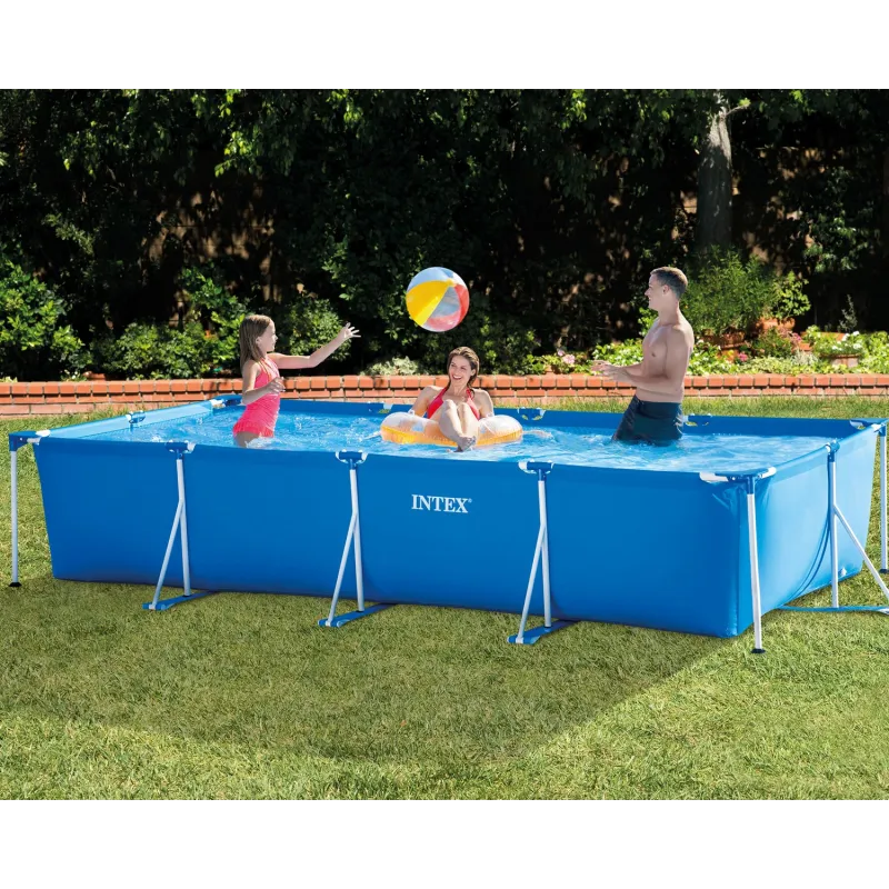 INTEX 28273 blauer Garten-Stahlrahmenpool 450x220x84 cm, ideal für den Außenbereich