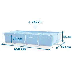 INTEX 28273 Stahlrahmenbecken 450x220x84 cm aus strapazierfähigem PVC-Material
