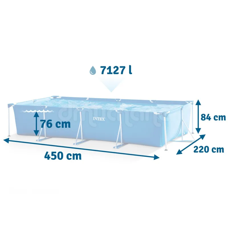 INTEX 28273 Stahlrahmenbecken 450x220x84 cm aus strapazierfähigem PVC-Material